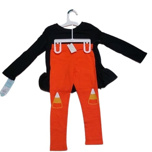 NWT 4T Girls' 'Boo' Top & Candy Corn Leggings Set - Cat & Jack - Picture 3 of 4